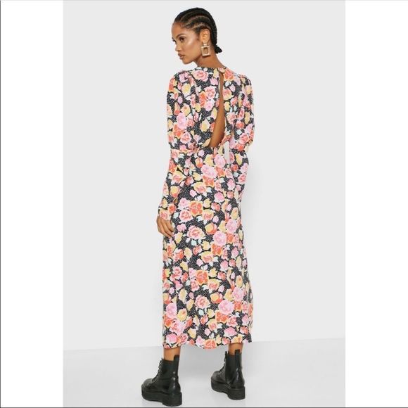 Topshop Pastel Dream Puff Sleeve Dress Sz 6 - Picture 2 of 9